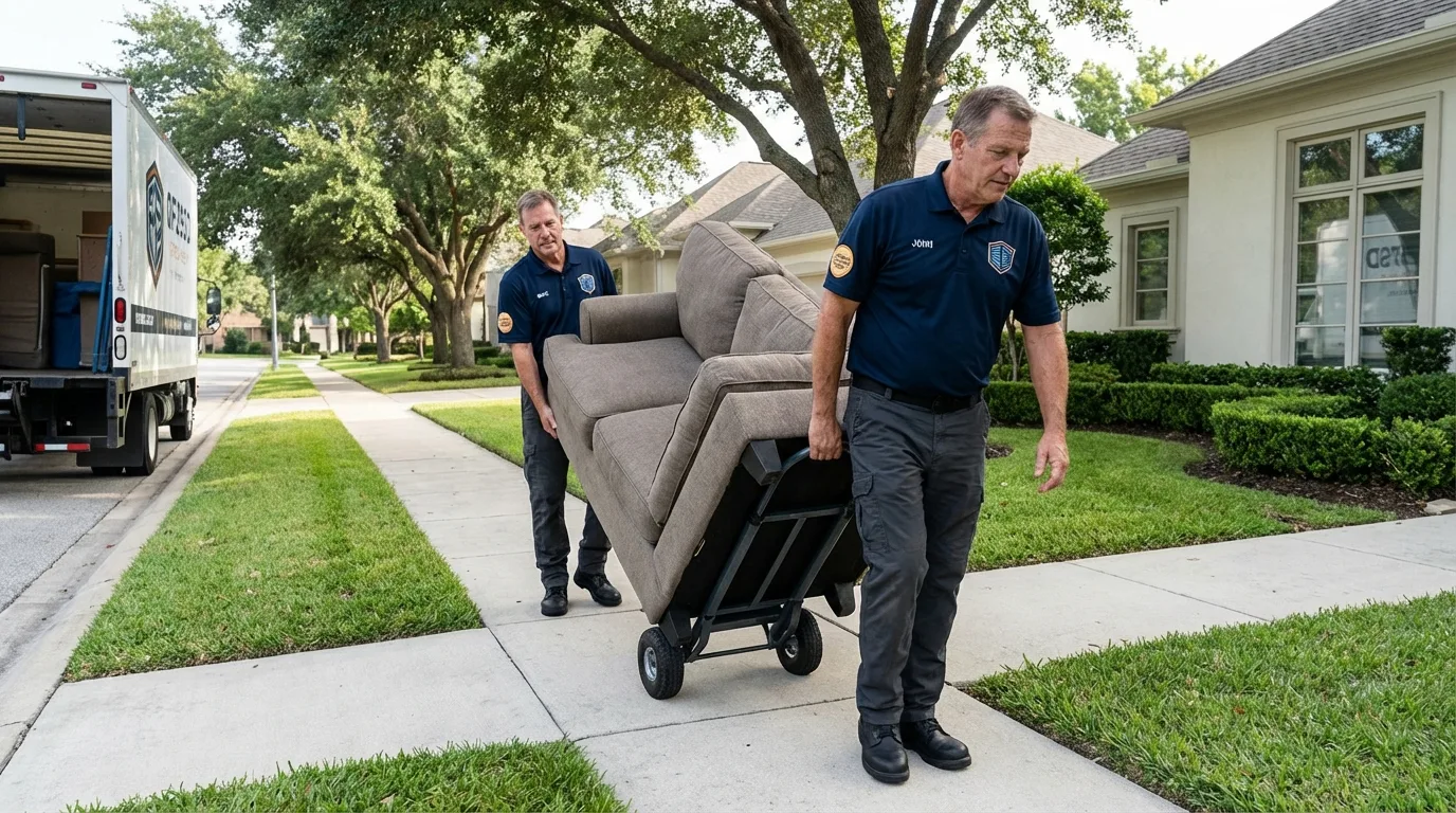 Local residential moving crew loading furniture in Lake Butler, FL